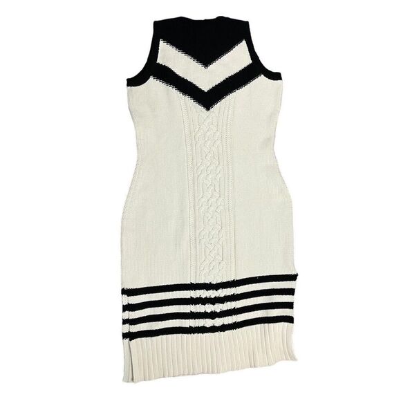 Tanya Taylor Sweater Dress 1X Cream Nina Cable-Knit Sleeveless Beach Coastal NEW - Picture 9 of 11